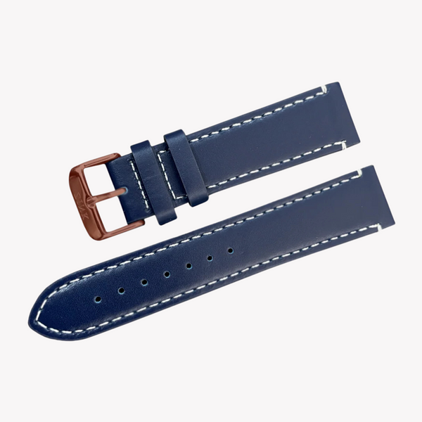 Zink Men's Blue Leather Watch Band,Blue Stitching | Zklb001 by i-watch