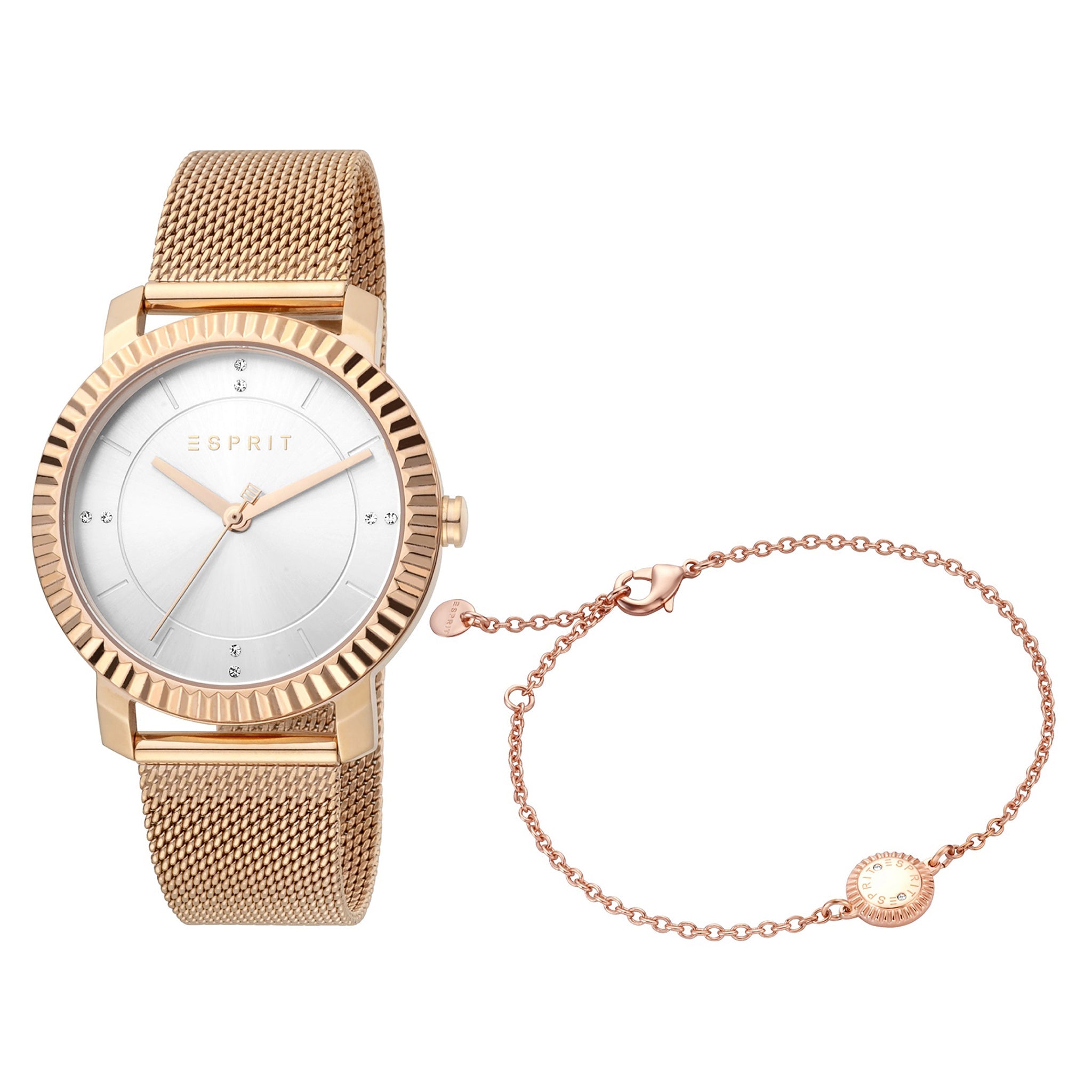 ESPRIT Women's Watch with Rose Gold Stainless Steel Case and Rose Gold Stainless Steel Band