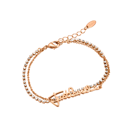 a gold bracelet with a name on it