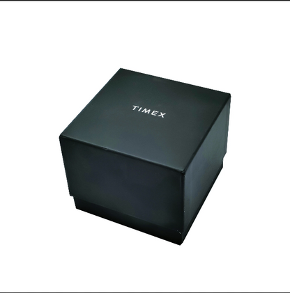 a black box with the word timex on it