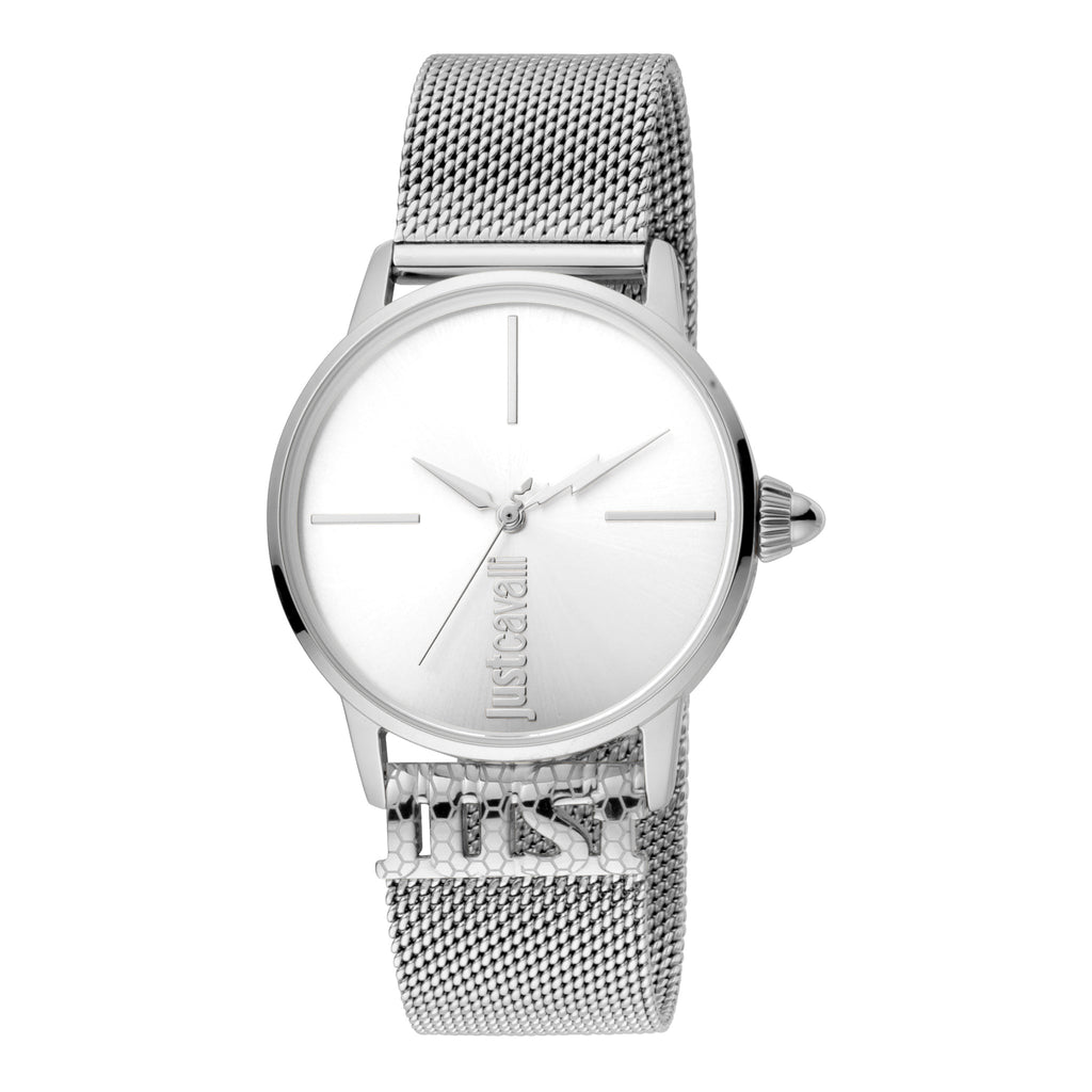 JUST CAVALLI Women's Watch with Silver Stainless Steel Case and Silver Stainless Steel Band