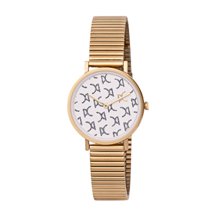 PIERRE CARDIN Women's Watch with Gold Metal Case and Gold Metal Band