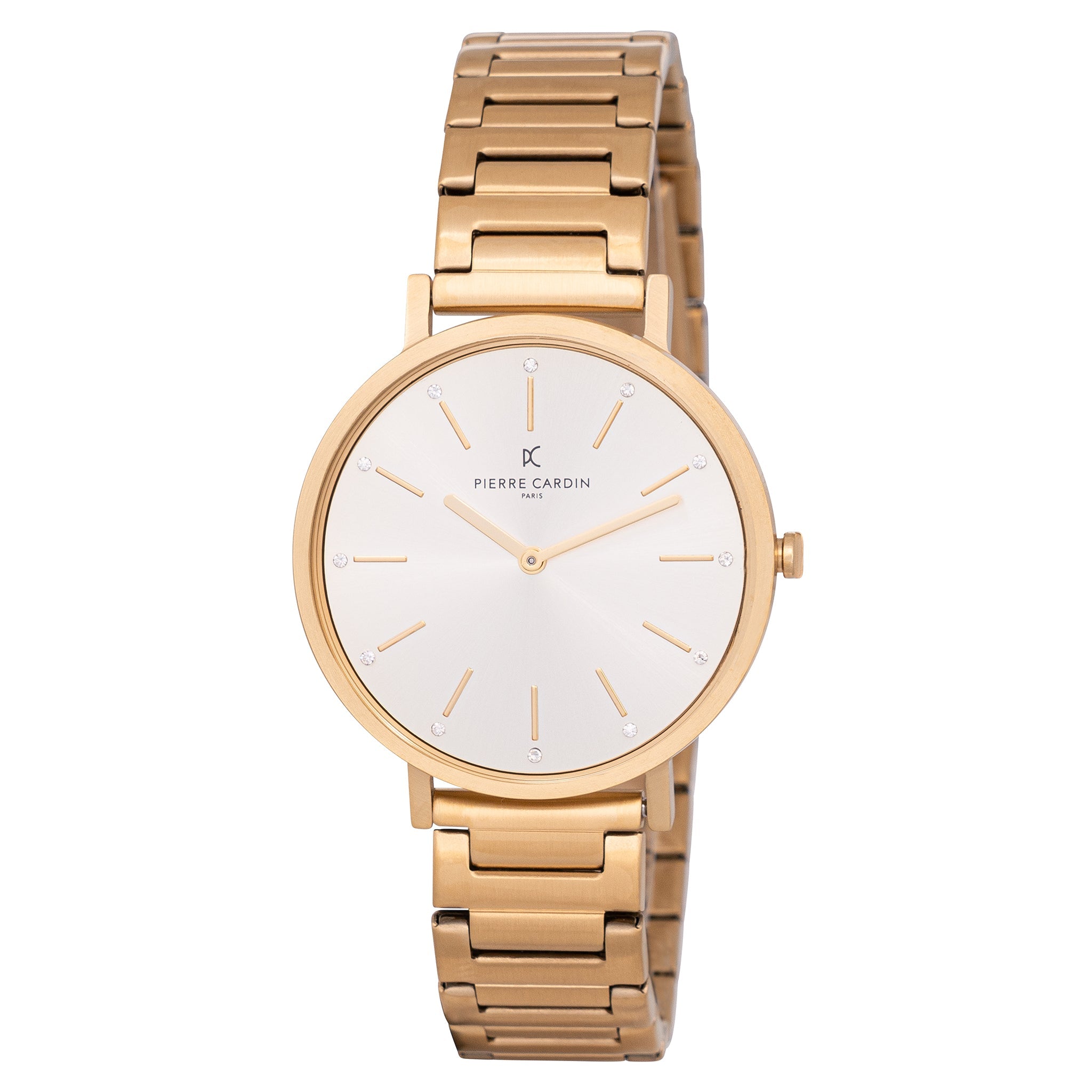 PIERRE CARDIN Women's Watch with Gold Metal Case and Gold Metal Band