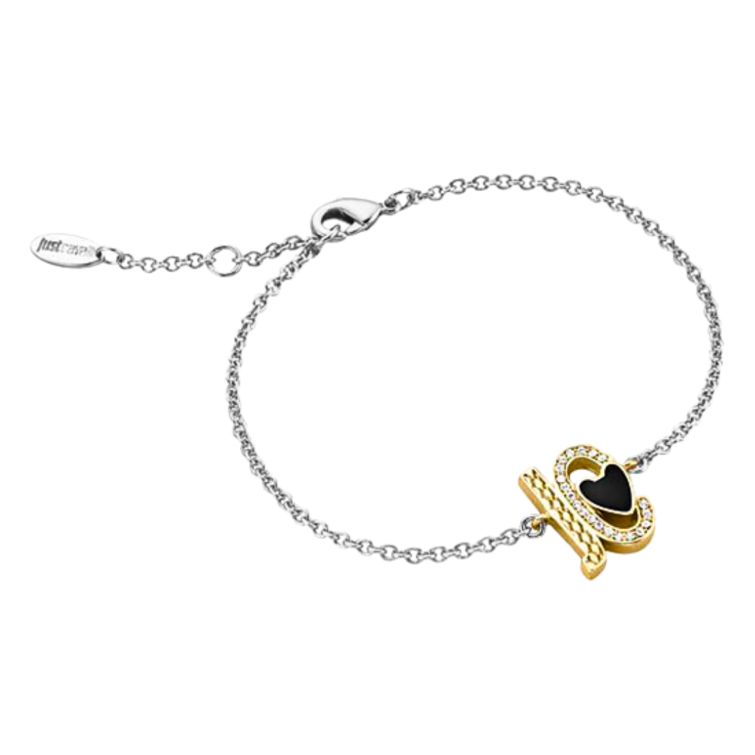 a bracelet with a heart and a cross on it
