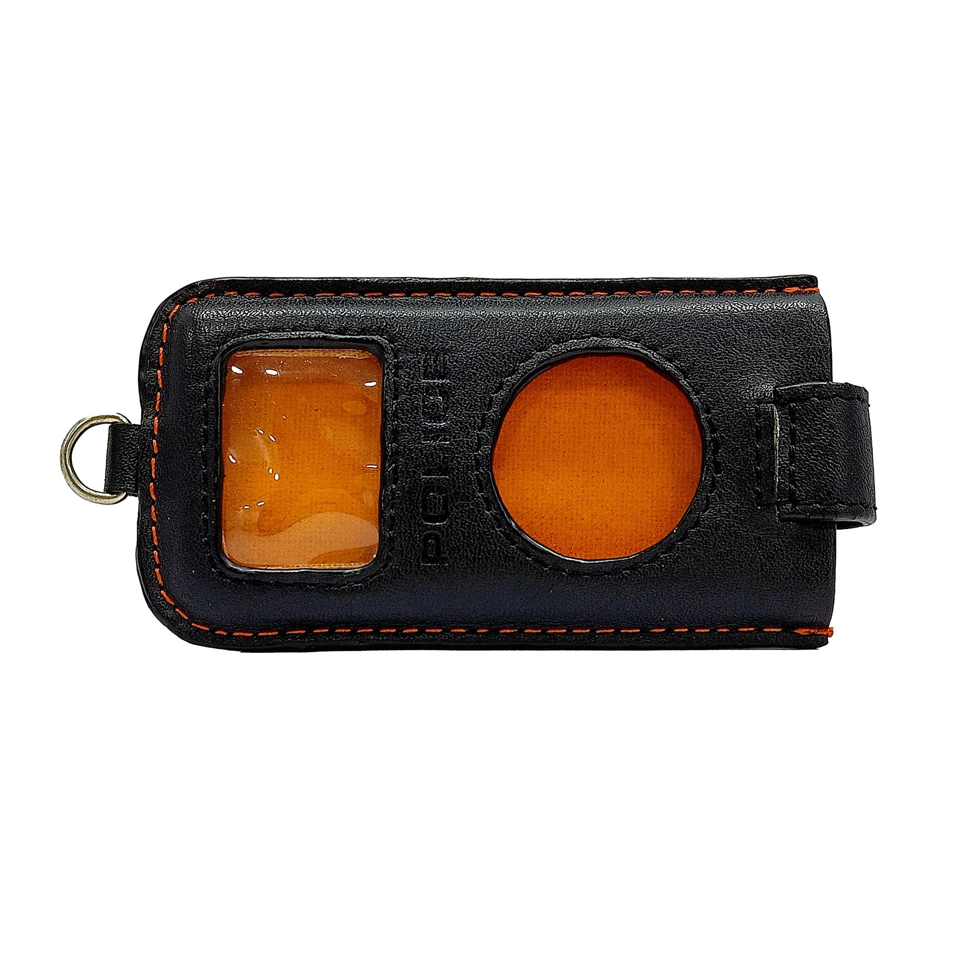 a cell phone case with two orange circles on it