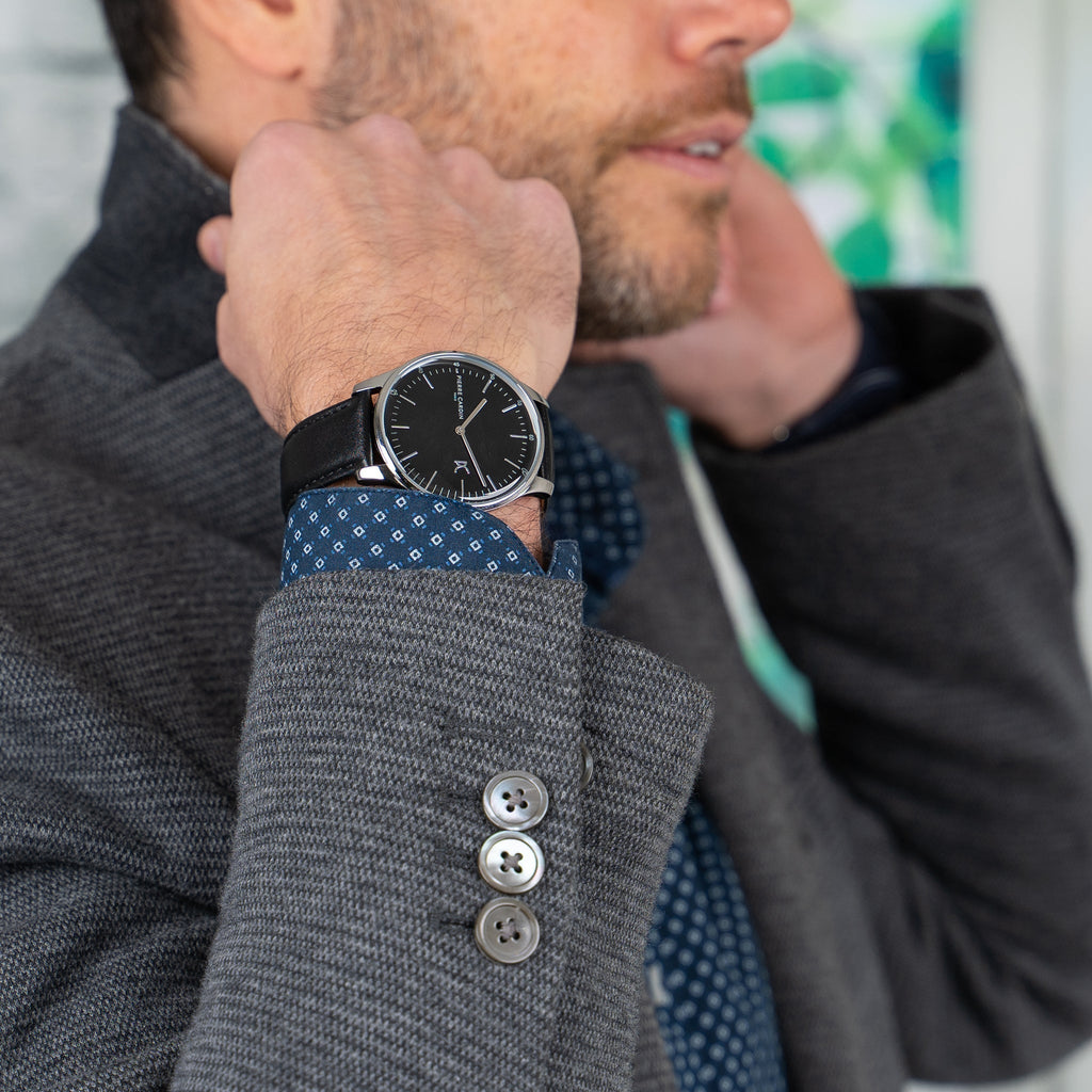 PIERRE CARDIN CBA.4002 MEN'S LUXURY WATCH - STYLISH BLACK DIAL & LEATHER BAND-i-Watch-6