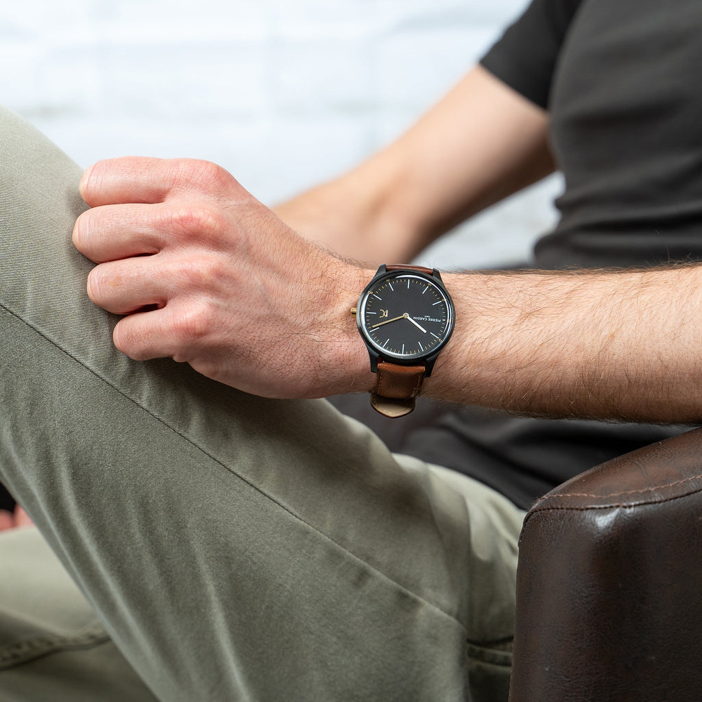 PIERRE CARDIN CBA.4008 ELEGANT TIMEPIECE - STYLISH MEN'S WATCH WITH BLACK DIAL & BROWN LEATHER BAND-i-Watch-6