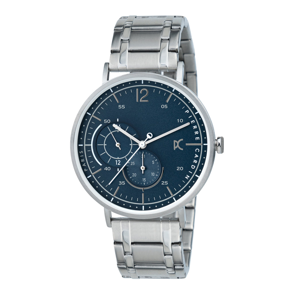 PIERRE CARDIN CBN.3027 ELITE SILVER MEN'S WATCH - STYLISH BLACK DIAL & STAINLESS STEEL BAND