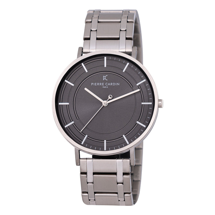 PIERRE CARDIN CBN.3033 MEN'S LUXURY SILVER DIAL METAL WATCH - ELEGANT TIMEPIECE