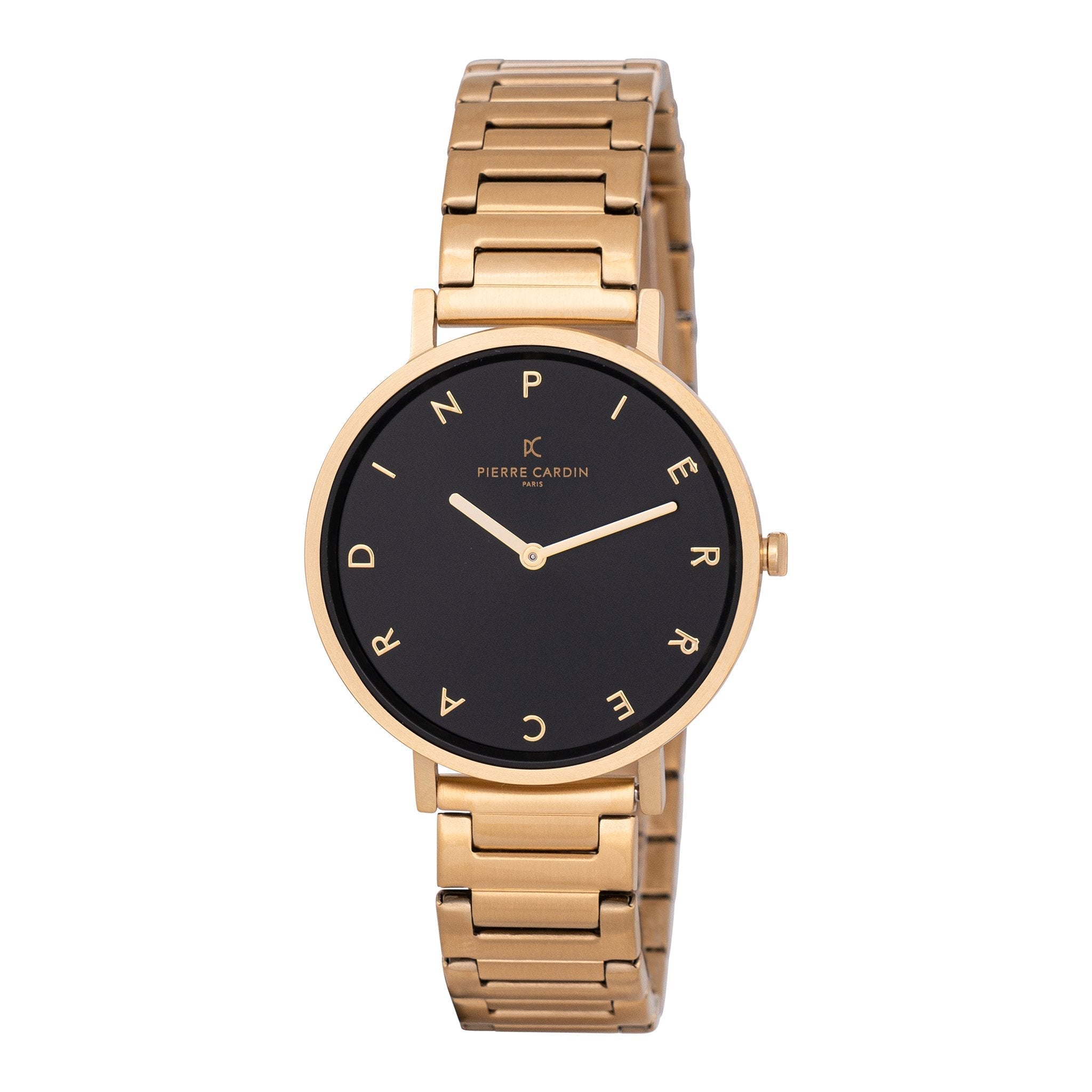 PIERRE CARDIN Women's Watch with Gold Metal Case and Gold Metal Band