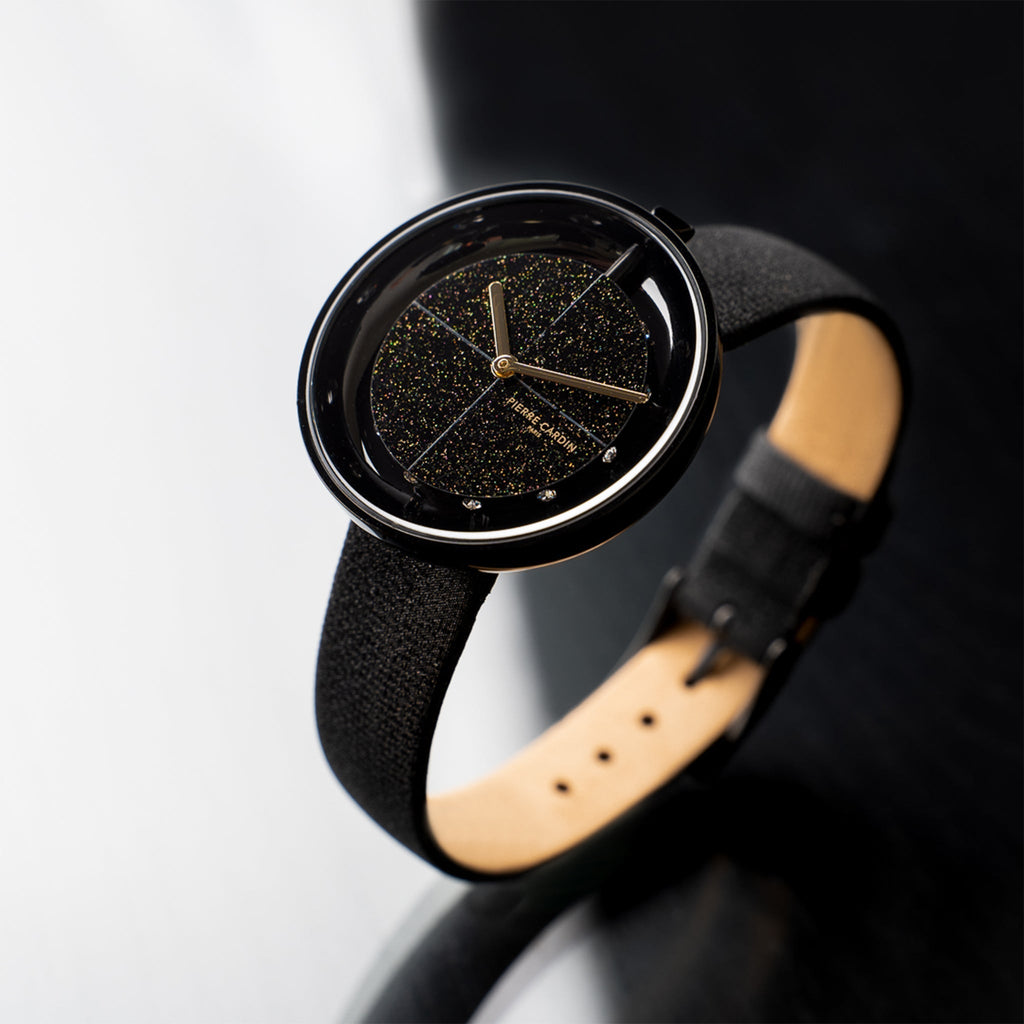 PIERRE CARDIN Women's Watch with Silver Stainless Steel Case and Black Leather Band-i-Watch-6