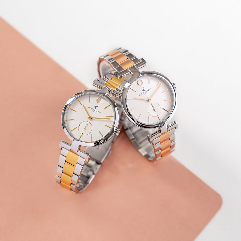 PIERRE CARDIN Women's Watch with Silver Stainless Steel Case and Silver & Gold Stainless Steel Band-i-Watch-6