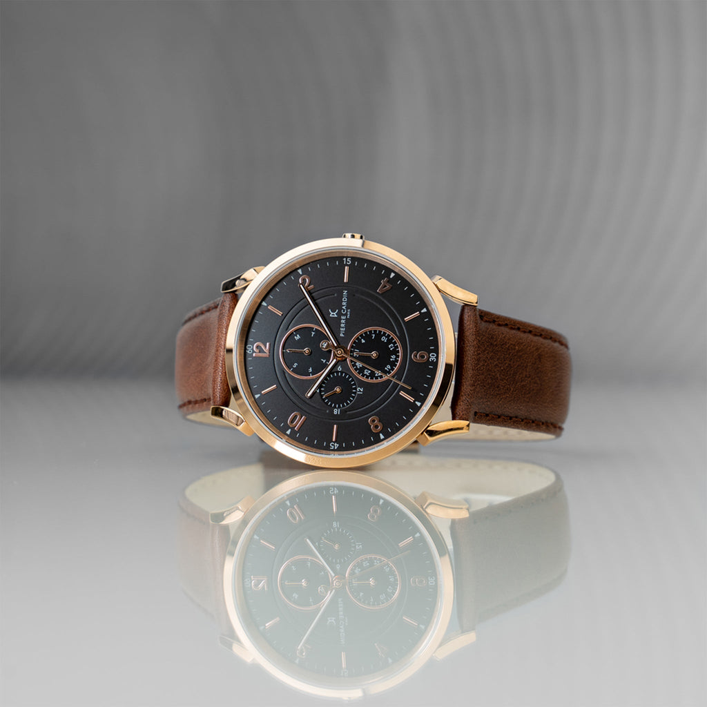 PIERRE CARDIN CPI.2072 LUXE TIMEPIECE - ELEGANT ROSE GOLD & BLACK DIAL MEN'S WATCH-i-Watch-6