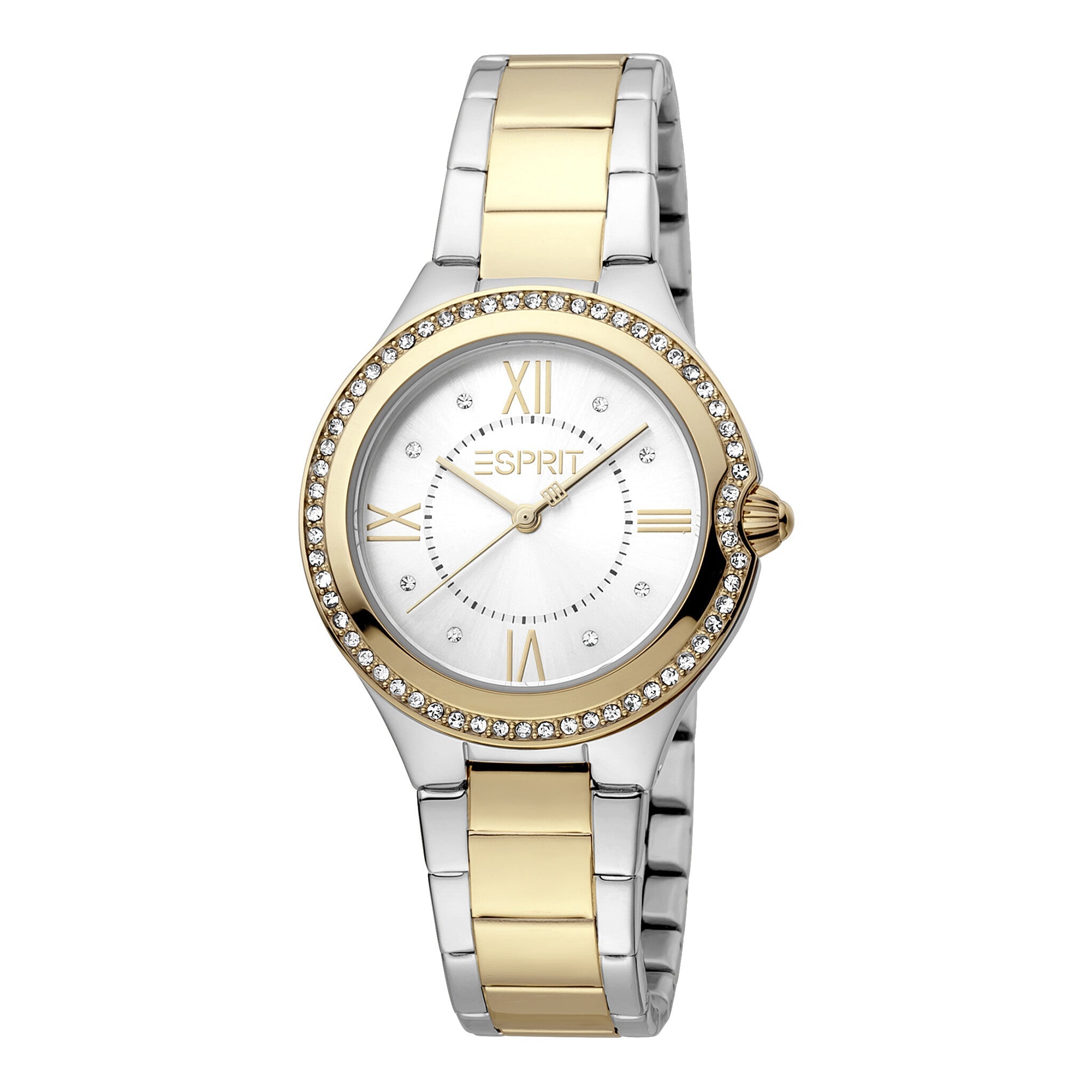 ESPRIT Women's Watch with Silver Stainless Steel Case and Silver & Gold Stainless Steel Band