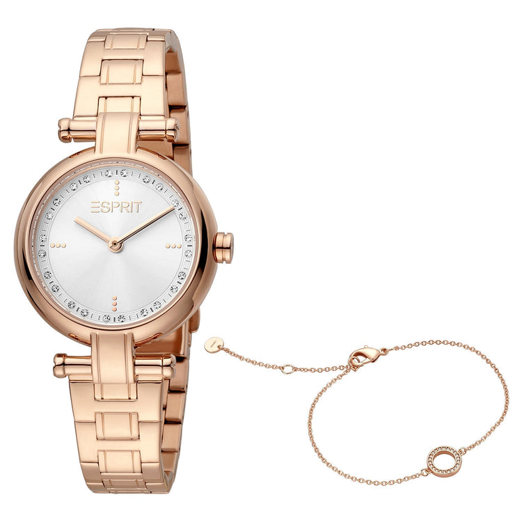 ESPRIT Women's Watch with Rose Gold Stainless Steel Case and Rose Gold Stainless Steel Band