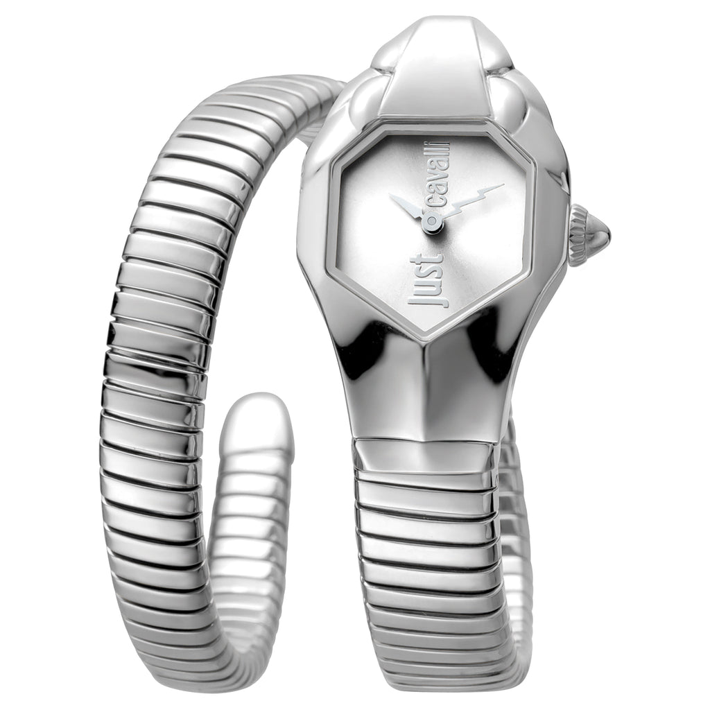 JUST CAVALLI Women's Watch with Silver Stainless Steel Case and Silver Stainless Steel Band