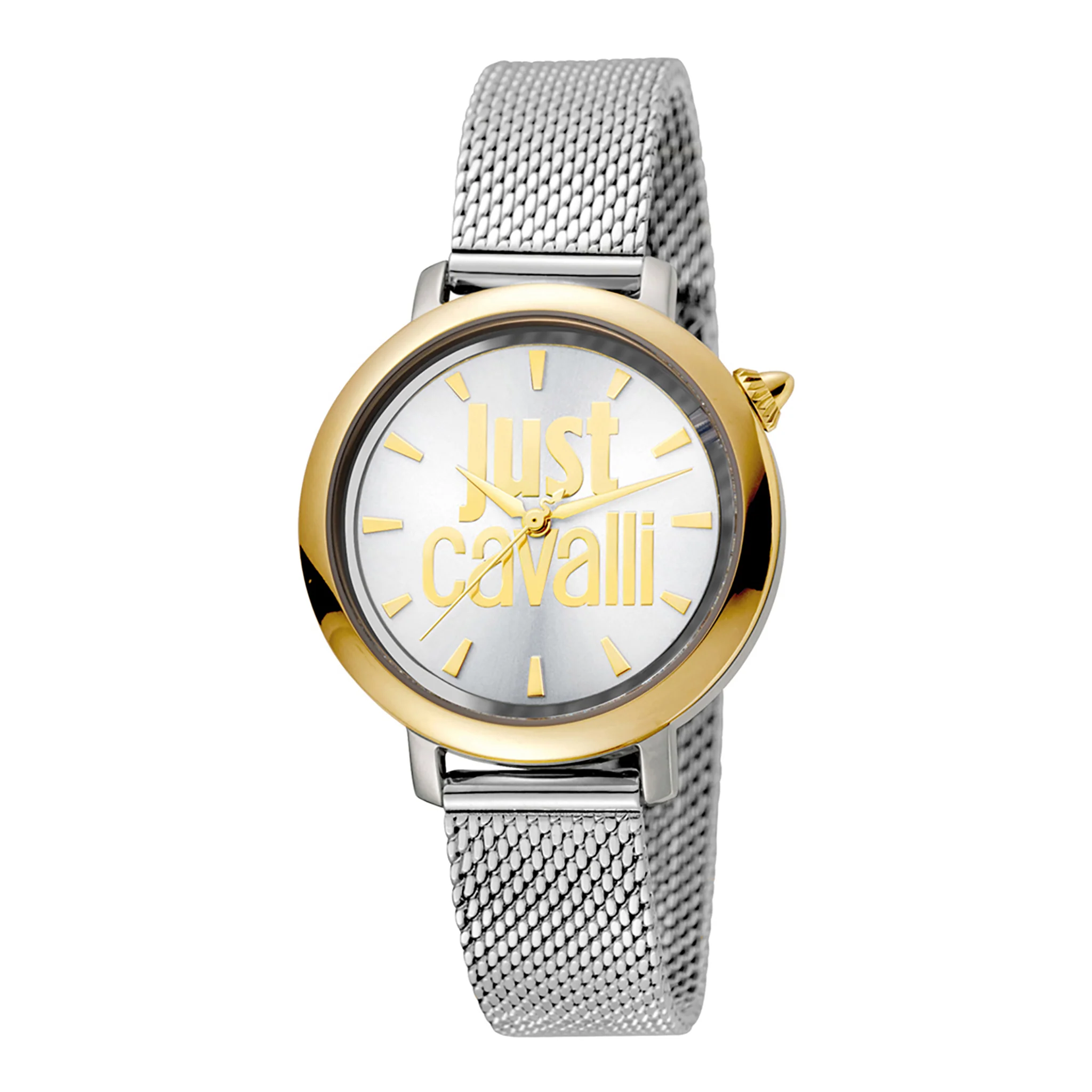 JUST CAVALLI Women's Watch with Silver Stainless Steel Case and Silver & Gold Stainless Steel Band