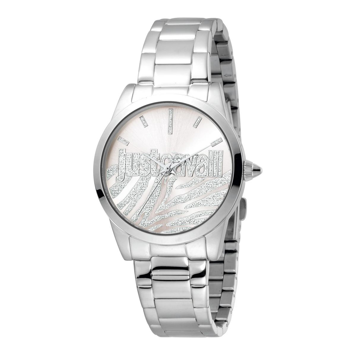 JUST CAVALLI Women's Watch with Silver Stainless Steel Case and Silver Stainless Steel Band