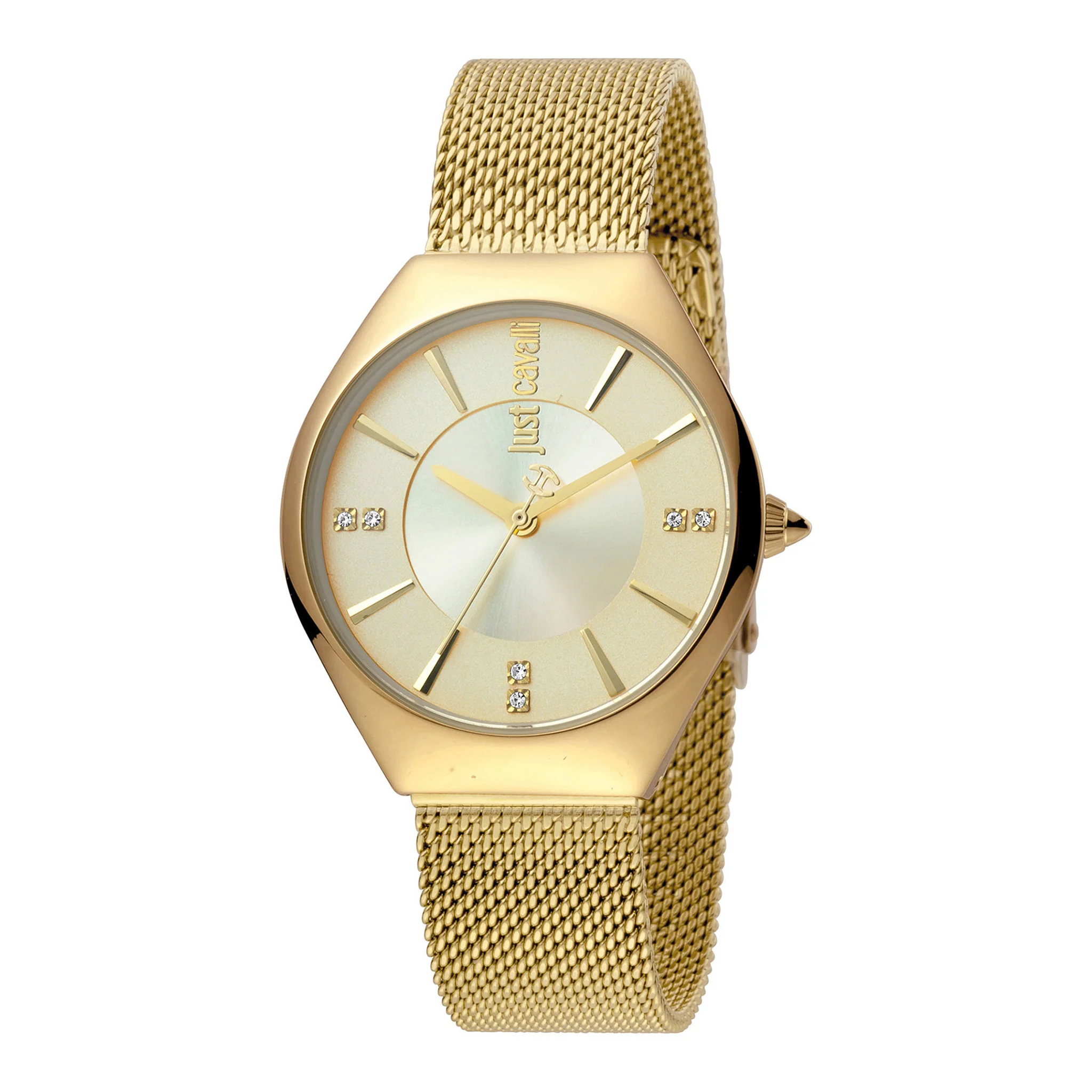 JUST CAVALLI Women's Watch with Gold Stainless Steel Case and Gold Stainless Steel Band