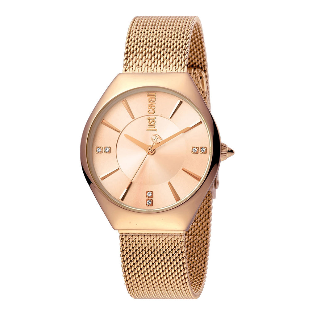 JUST CAVALLI Women's Watch with Rose Gold Stainless Steel Case and Rose Gold Stainless Steel Band