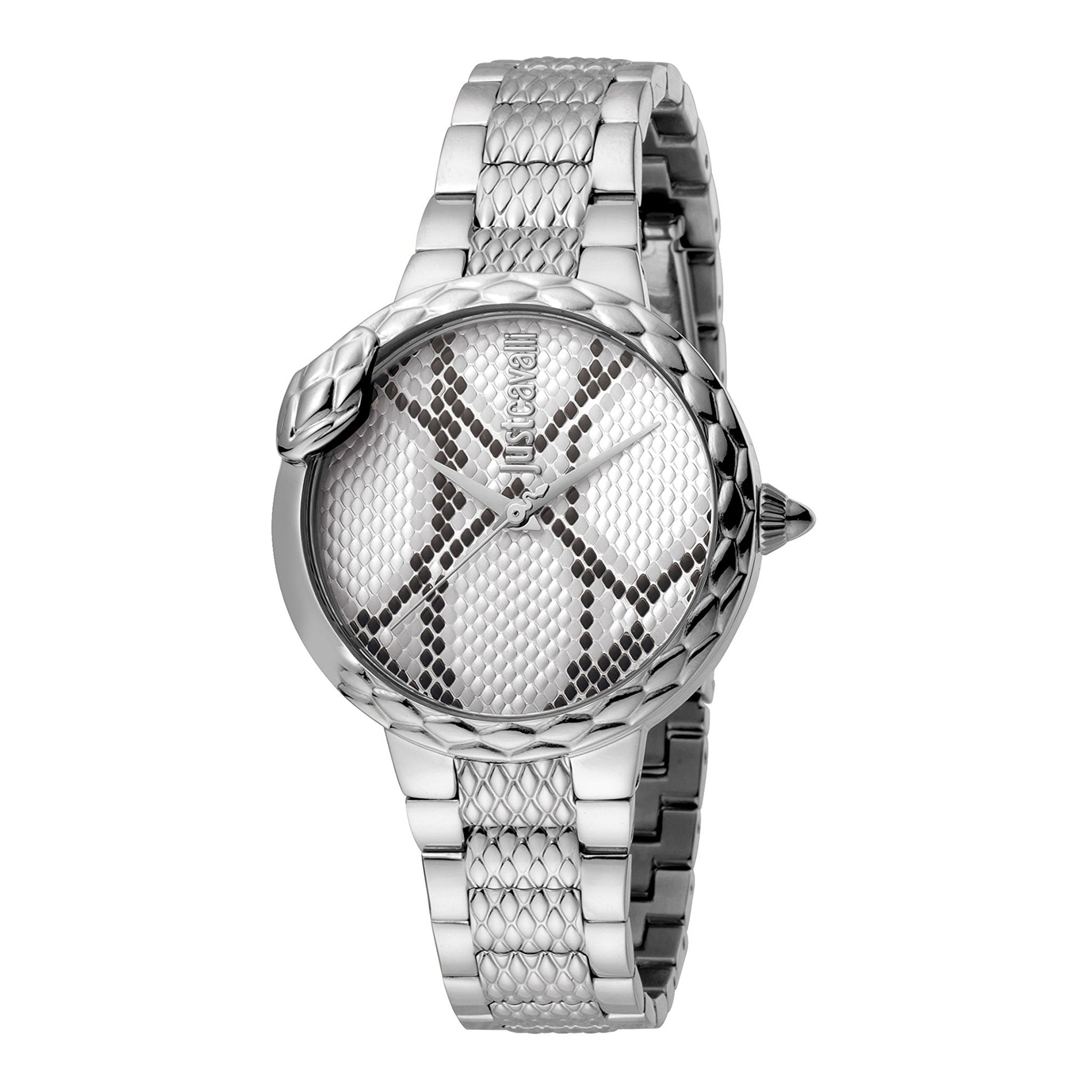 JUST CAVALLI Women's Watch with Silver Stainless Steel Case and Silver Stainless Steel Band