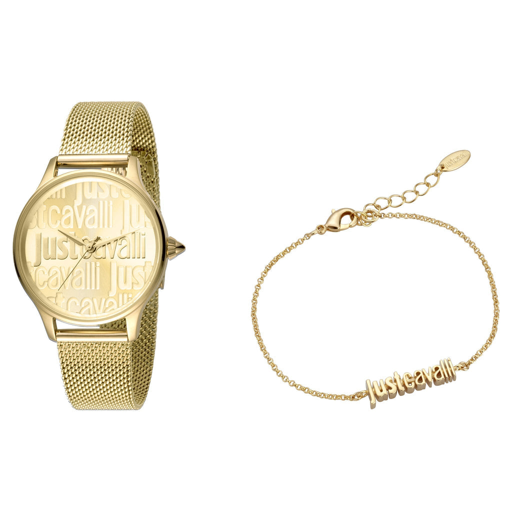 JUST CAVALLI Women's Watch with Gold Stainless Steel Case and Gold Stainless Steel Band