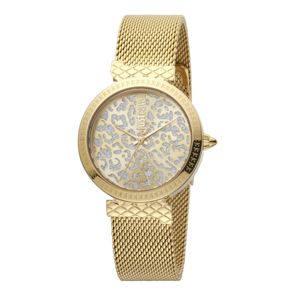 JUST CAVALLI Women's Watch with Gold Stainless Steel Case and Gold Stainless Steel Band