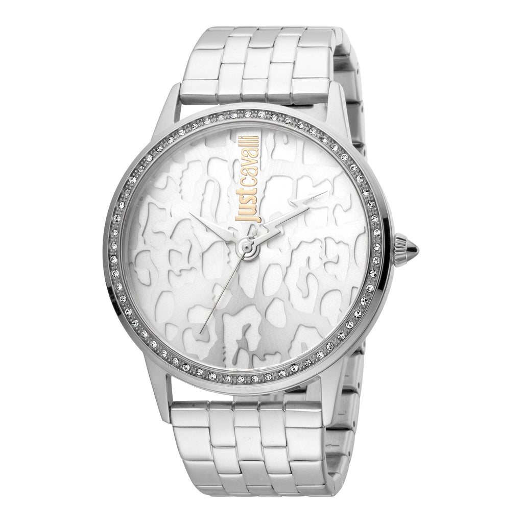 JUST CAVALLI Women's Watch with Silver Stainless Steel Case and Silver Stainless Steel Band