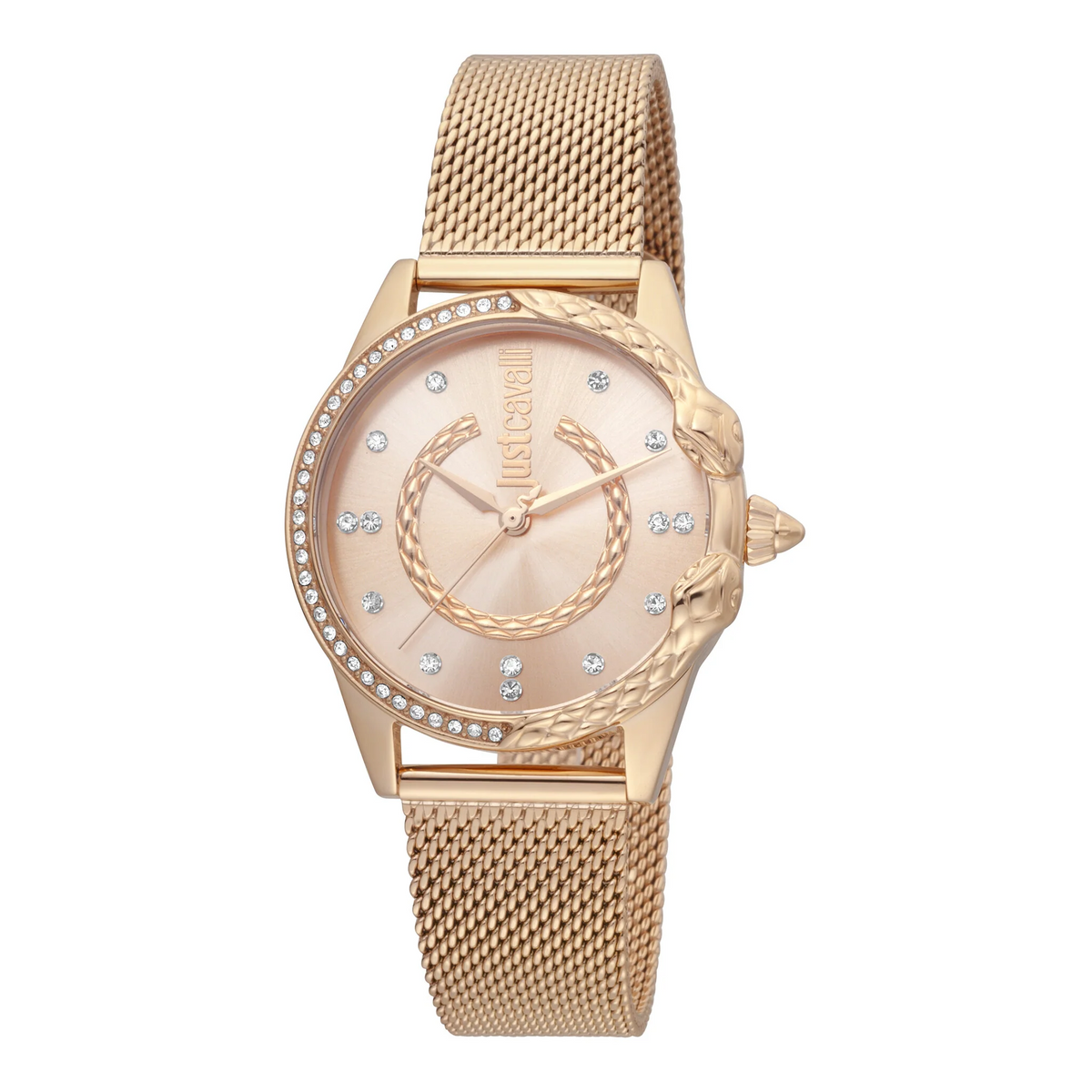 JUST CAVALLI Women's Watch with Rose Gold Stainless Steel Case and Rose Gold Stainless Steel Band