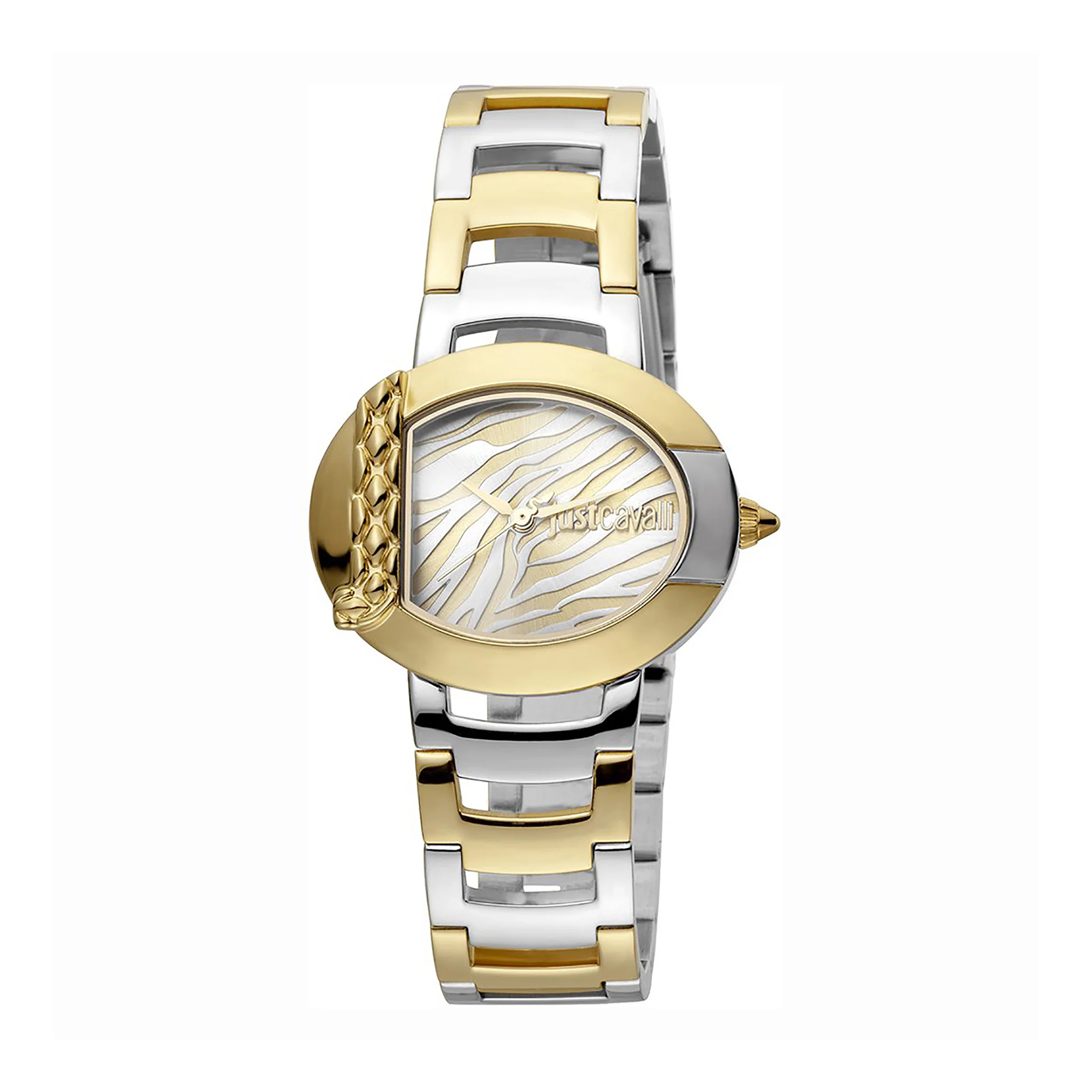 JUST CAVALLI Women's Watch with Silver Stainless Steel Case and Silver & Gold Stainless Steel Band