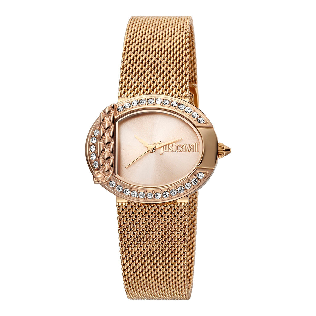 JUST CAVALLI Women's Watch with Rose Gold Stainless Steel Case and Rose Gold Stainless Steel Band
