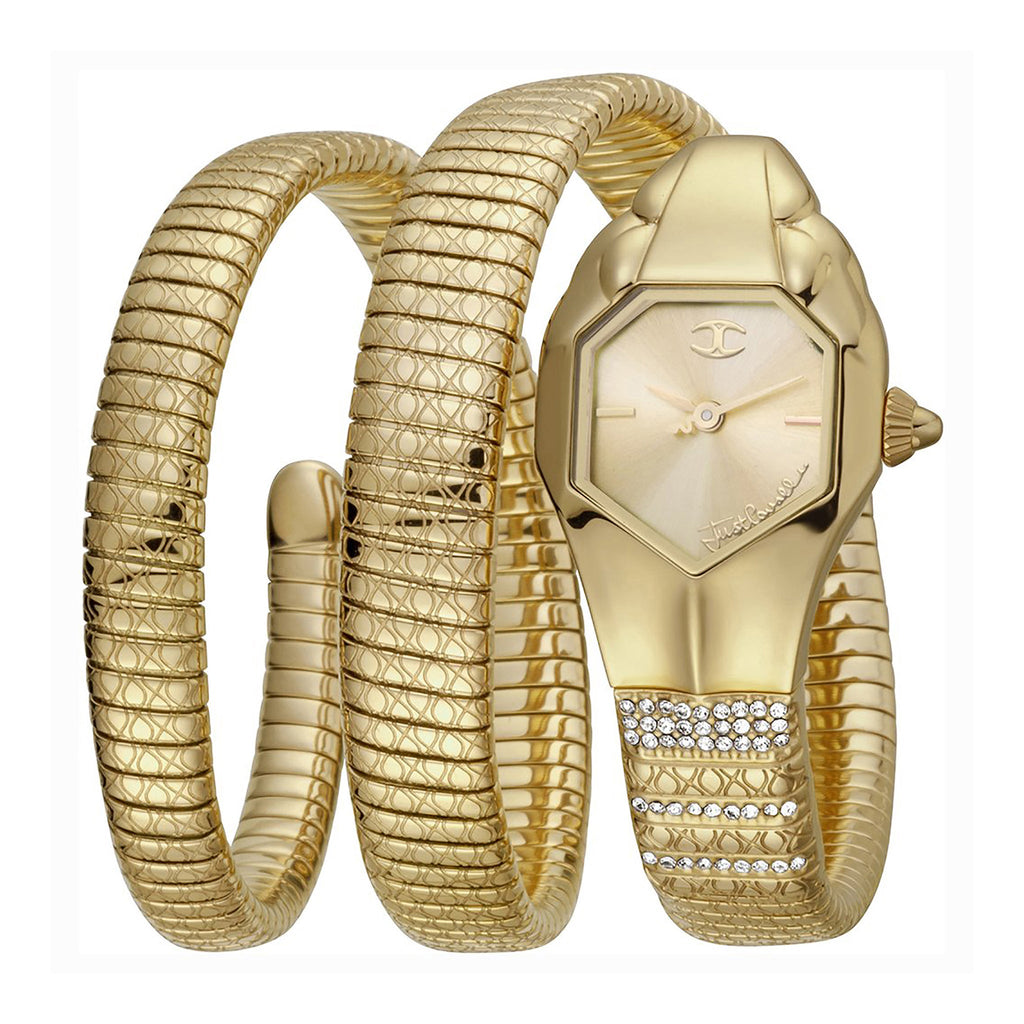 JUST CAVALLI Women's Watch with Gold Stainless Steel Case and Gold Stainless Steel Band