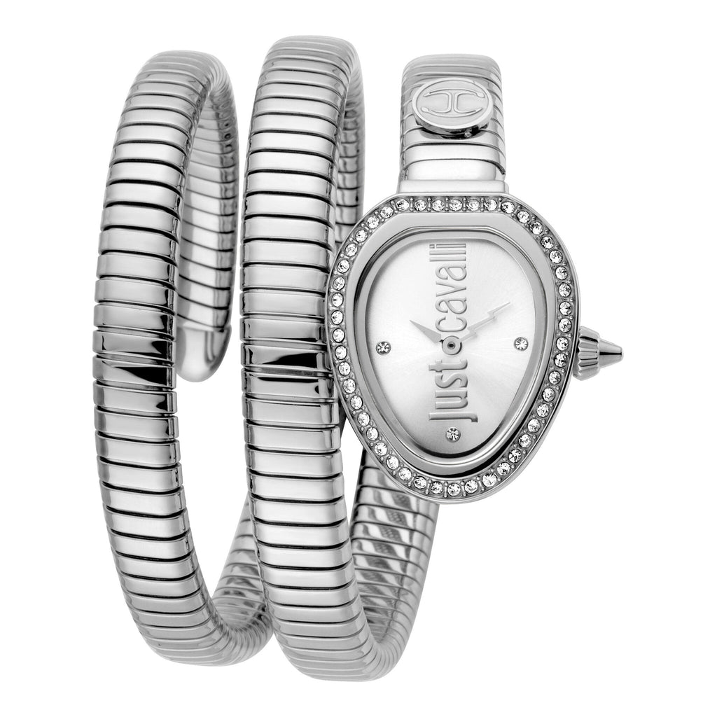 JUST CAVALLI Women's Watch with Silver Stainless Steel Case and Silver Stainless Steel Band