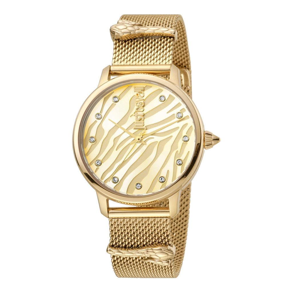 JUST CAVALLI Women's Watch with Gold Stainless Steel Case and Gold Stainless Steel Band