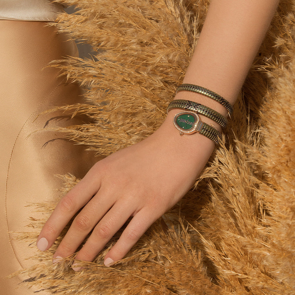 JUST CAVALLI Women's Watch with Rose Gold Stainless Steel Case and Green & Rose Gold & Black Stainless Steel Band-i-Watch-6