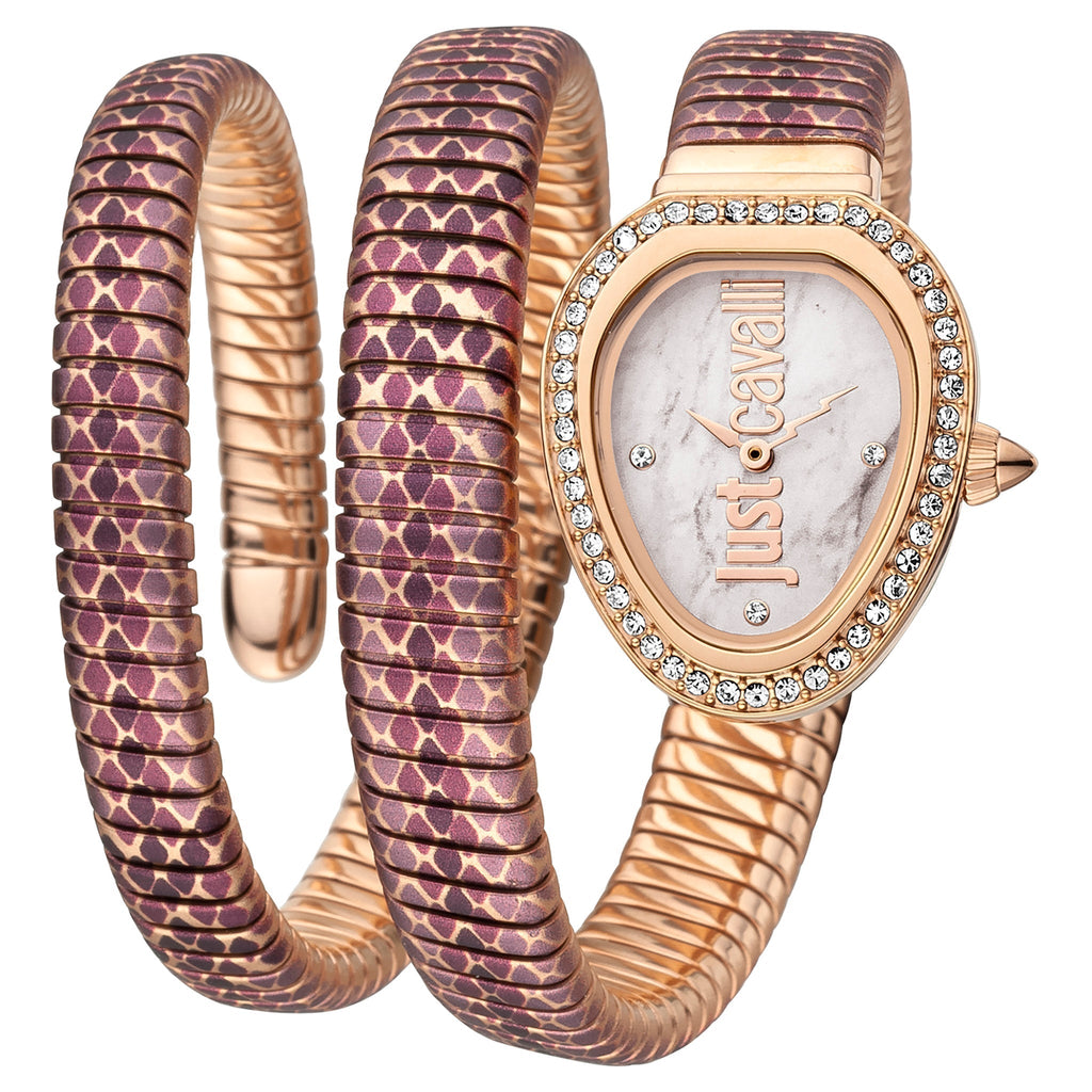 JUST CAVALLI Women's Watch with Rose Gold Stainless Steel Case and Rose Gold Stainless Steel Band